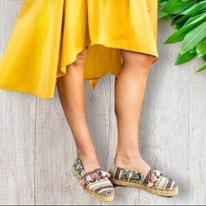 Crown Vintage Kalani Flatform Slip-On Boho Espadrille Flats 8M